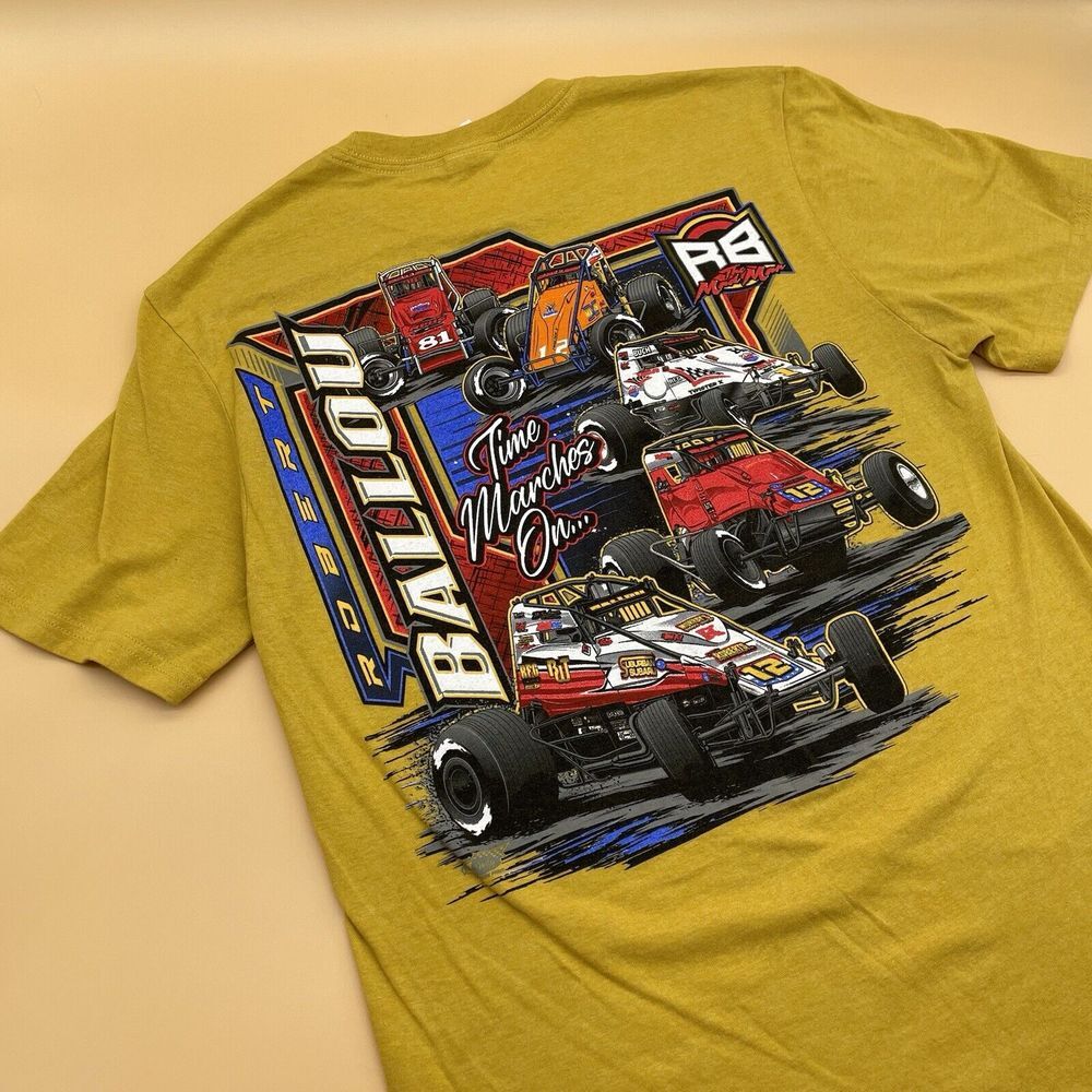 ROBERT BALLOU racing tee size Small - The Mad‎ Man - Time Marches On